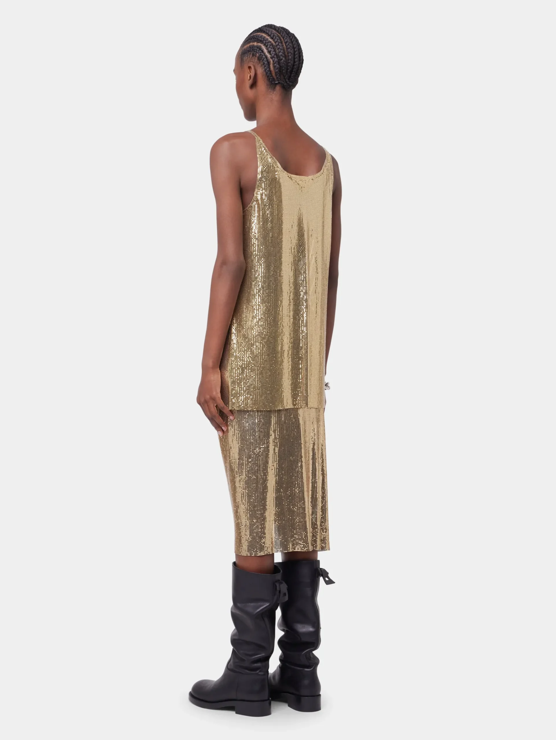 GOLD TANK TOP IN MESH | Rabanne Hot