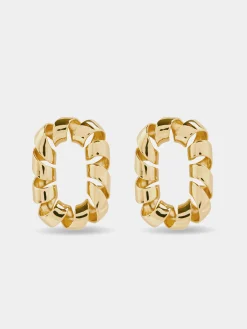 Gold XL Link twist earrings | Rabanne New