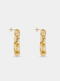 Gold XL Link twist earrings | Rabanne New