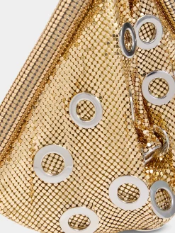 Golden chainmail pocket bag with metallic eyelets | Rabanne Clearance