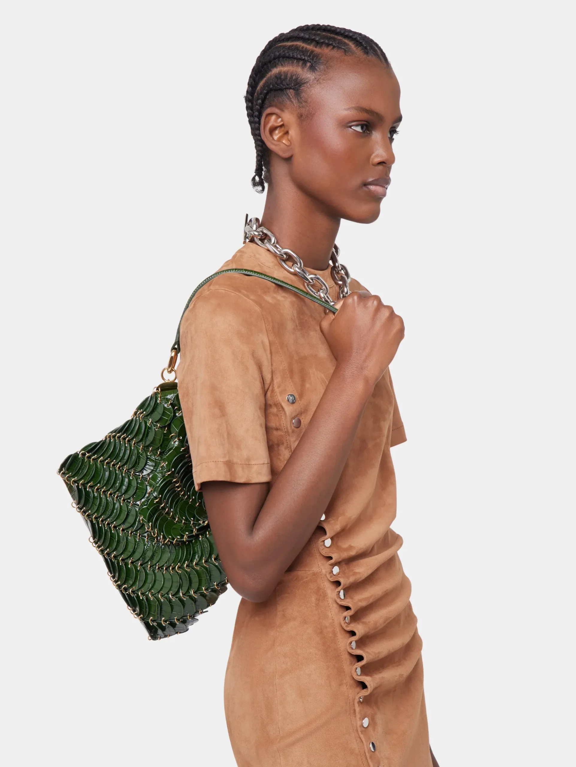 GREEN PACO LEATHER BAG | Rabanne Outlet