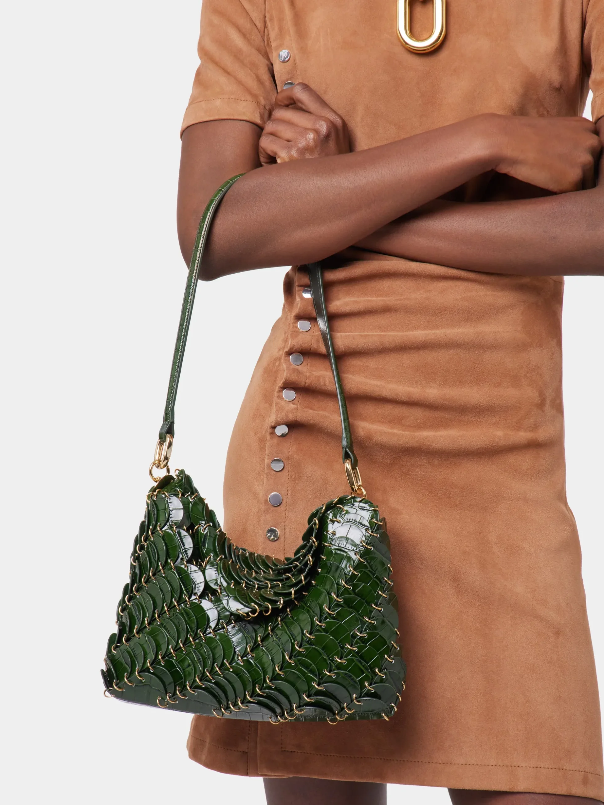 GREEN PACO LEATHER BAG | Rabanne Outlet