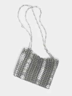 GREY 1969 SQUARE BAG IN METAL AND LEATHER MIX | Rabanne Fashion