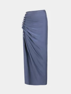 GREY MIDI SKIRT IN JERSEY | Rabanne Shop