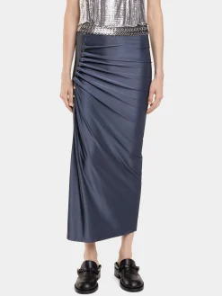 GREY MIDI SKIRT IN JERSEY | Rabanne Shop
