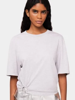 Grey t-shirt with piercing | Rabanne Store