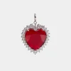 HEART SHAPED CHARM WITH RUBY RED CRYSTAL | Rabanne New