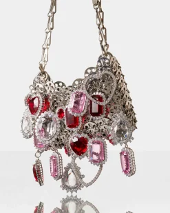 HEART SHAPED CHARM WITH RUBY RED CRYSTAL | Rabanne New
