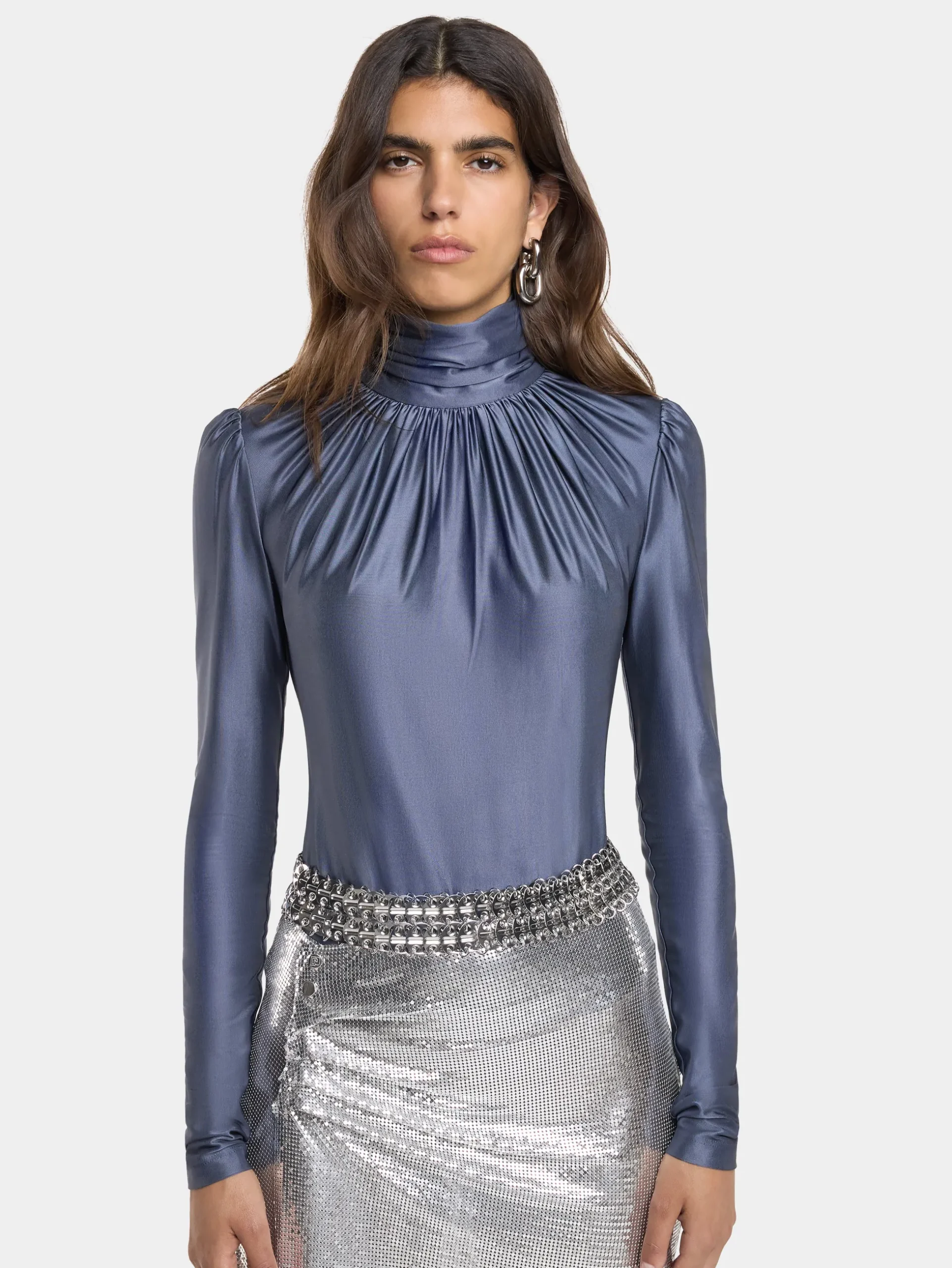 HIGH NECK TOP IN JERSEY | Rabanne Discount