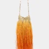 Iconic gold 1969 nano bag hand crafted with raffia fringes | Rabanne Cheap