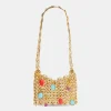 Iconic gold nano 1969 bag embelished with multi colored pampilles | Rabanne Clearance