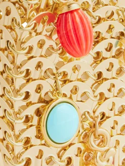 Iconic gold nano 1969 bag embelished with multi colored pampilles | Rabanne Clearance