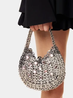 Iconic Silver Moon 1969 Bag embellished with Rhinestones | Rabanne Cheap