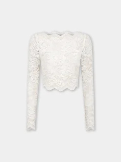 IVORY CROP TOP IN LACE | Rabanne Cheap