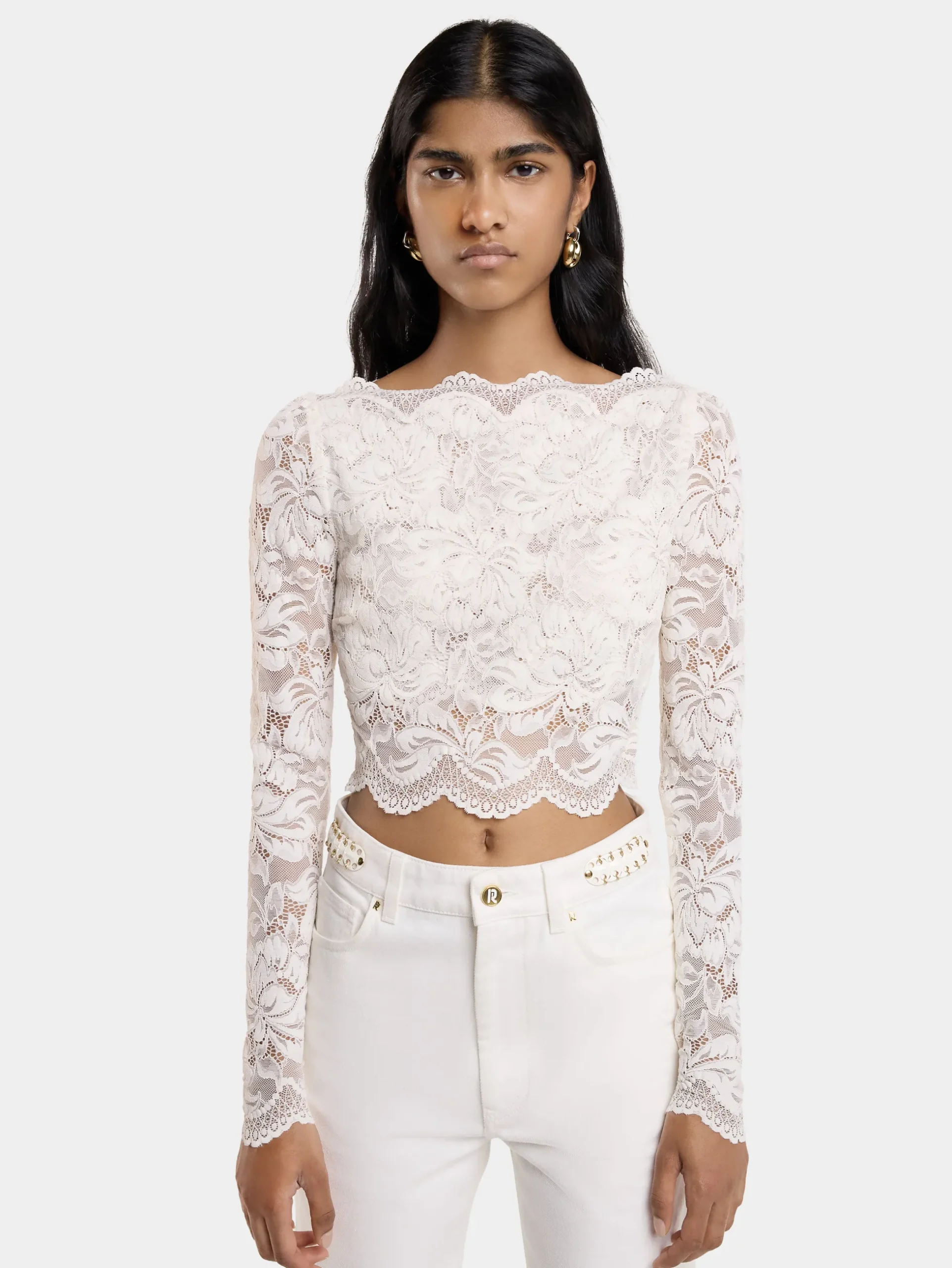 IVORY CROP TOP IN LACE | Rabanne Cheap