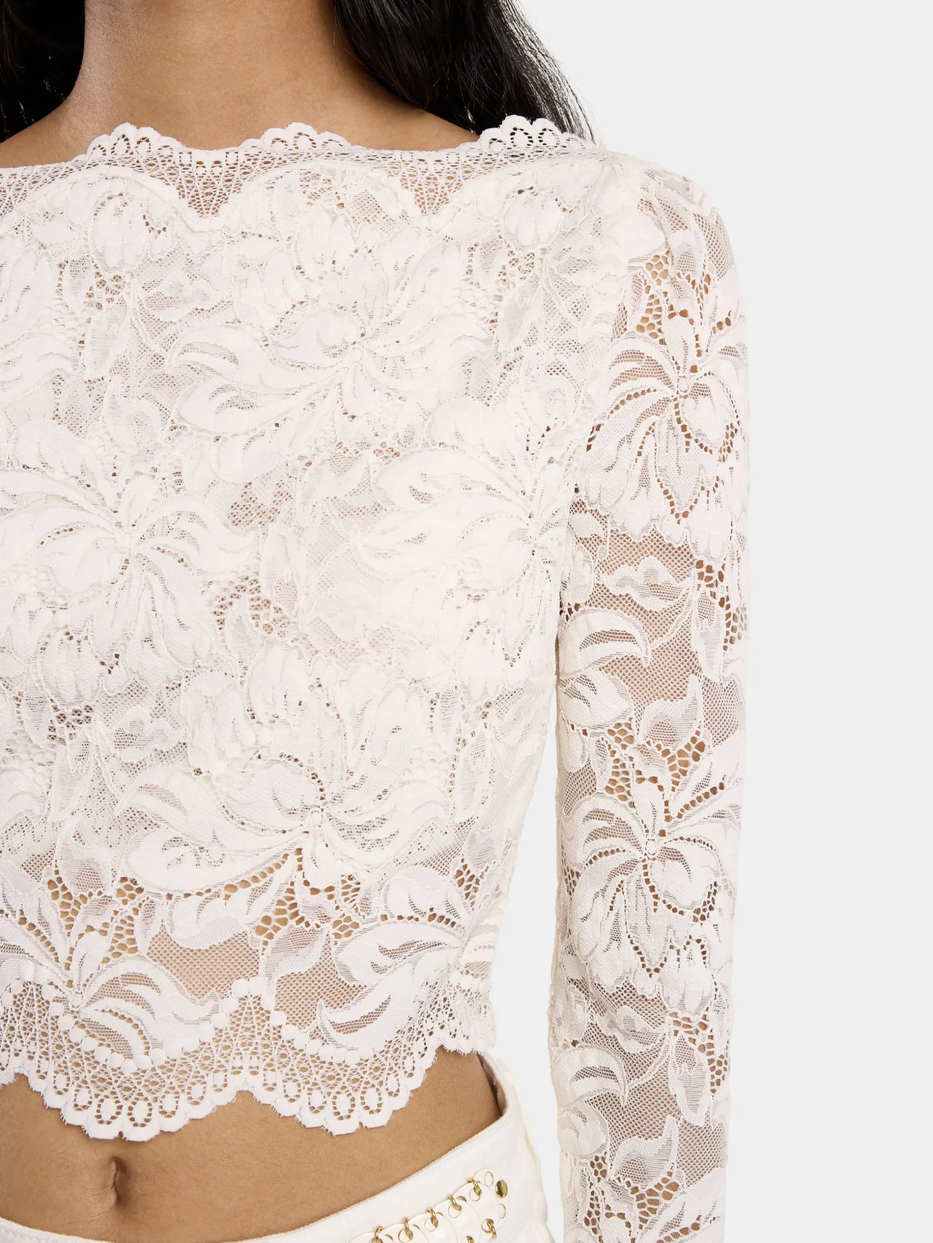 IVORY CROP TOP IN LACE | Rabanne Cheap