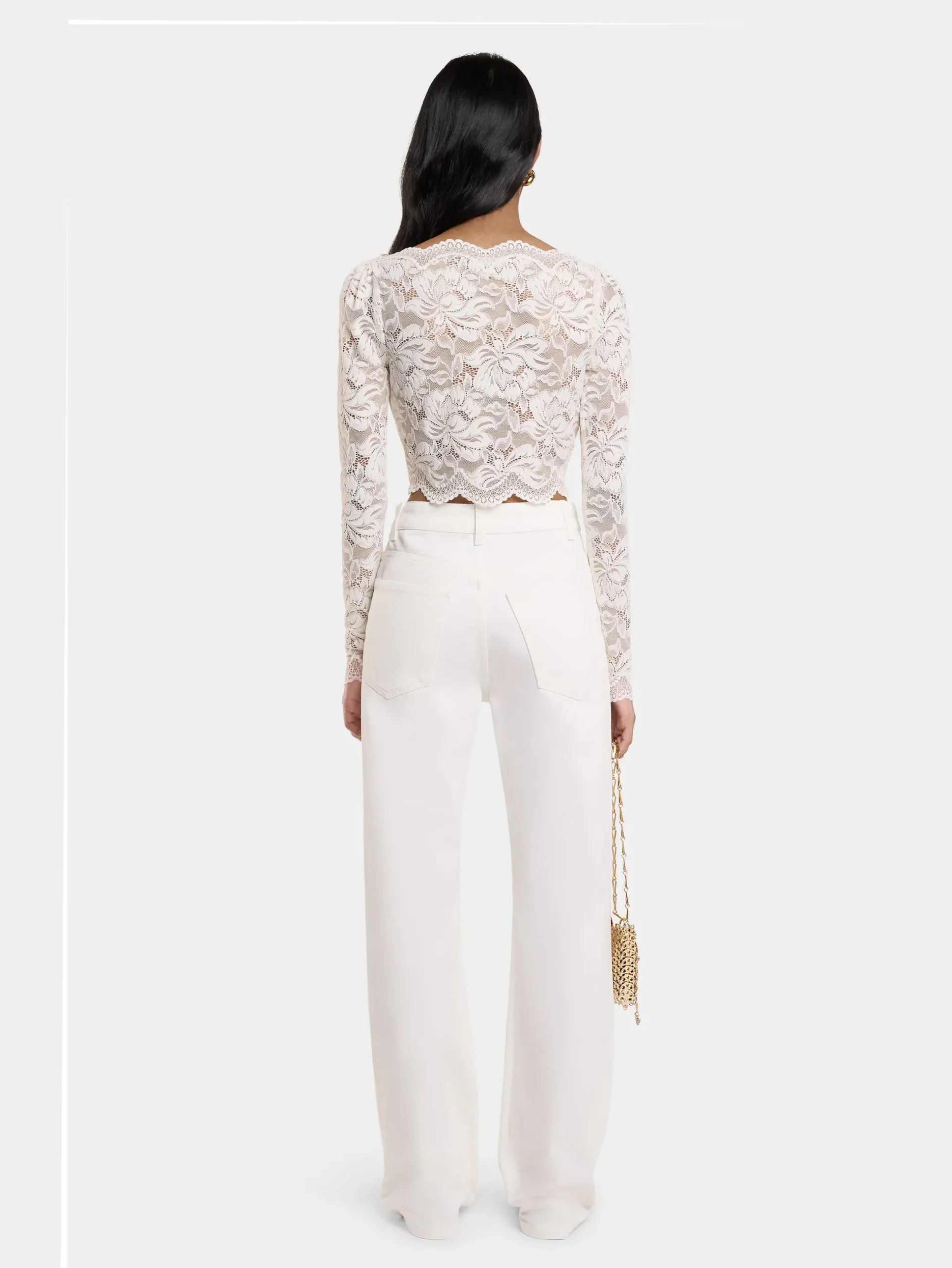 IVORY CROP TOP IN LACE | Rabanne Cheap