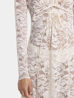 IVORY LONG DRESS IN LACE | Rabanne Store