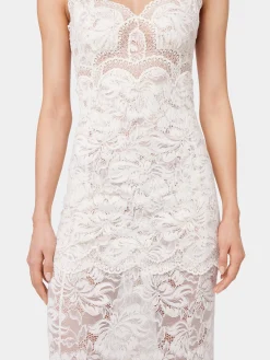 IVORY LONG DRESS IN LACE | Rabanne Flash Sale