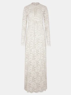 IVORY LONG DRESS IN LACE | Rabanne Store