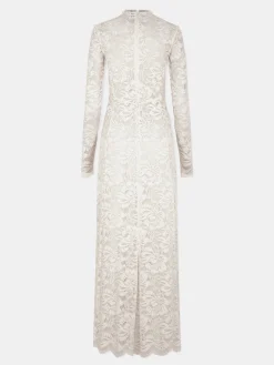 IVORY LONG DRESS IN LACE | Rabanne Store