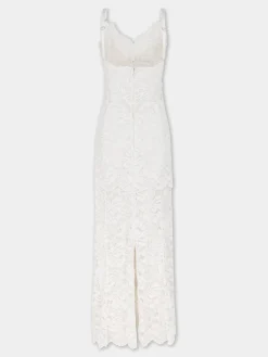 IVORY LONG DRESS IN LACE | Rabanne Flash Sale