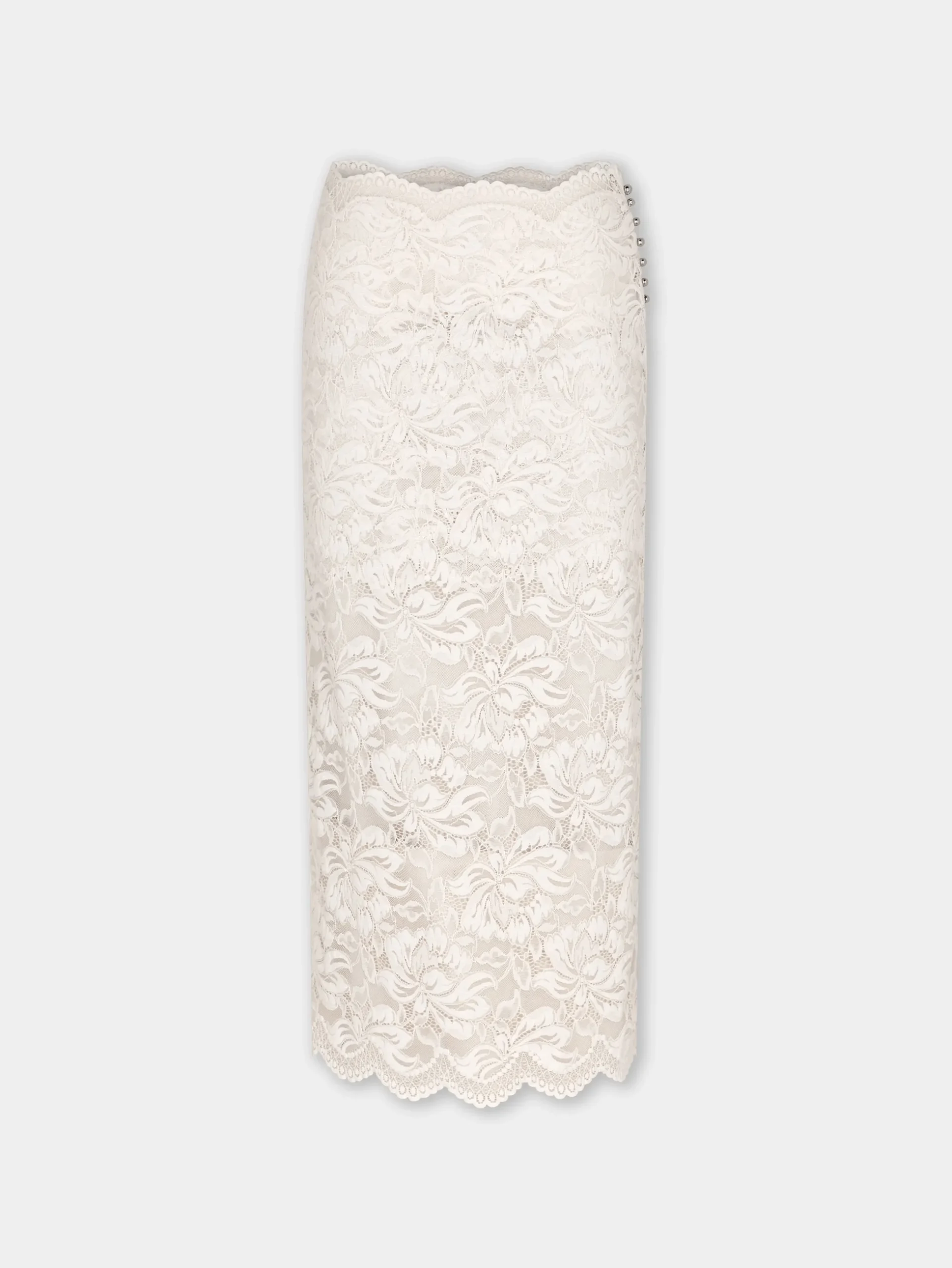 IVORY MIDI-SKIRT IN LACE | Rabanne Store
