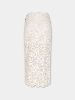 IVORY MIDI-SKIRT IN LACE | Rabanne Store