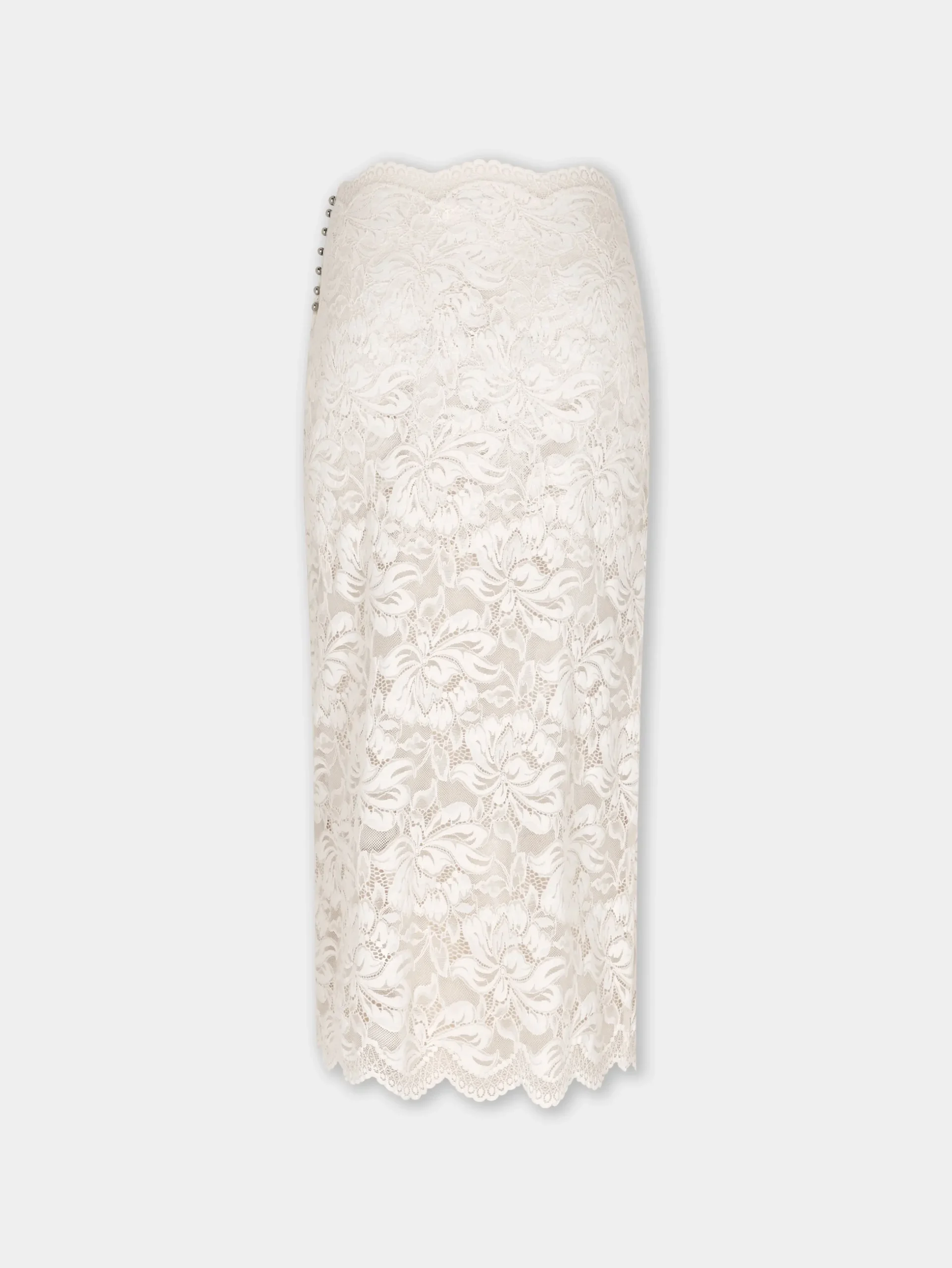 IVORY MIDI-SKIRT IN LACE | Rabanne Store