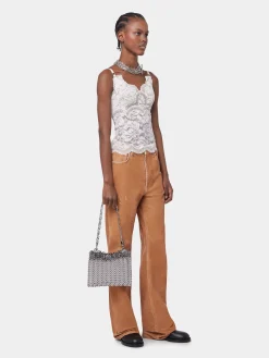 IVORY TANK TOP IN LACE | Rabanne Cheap