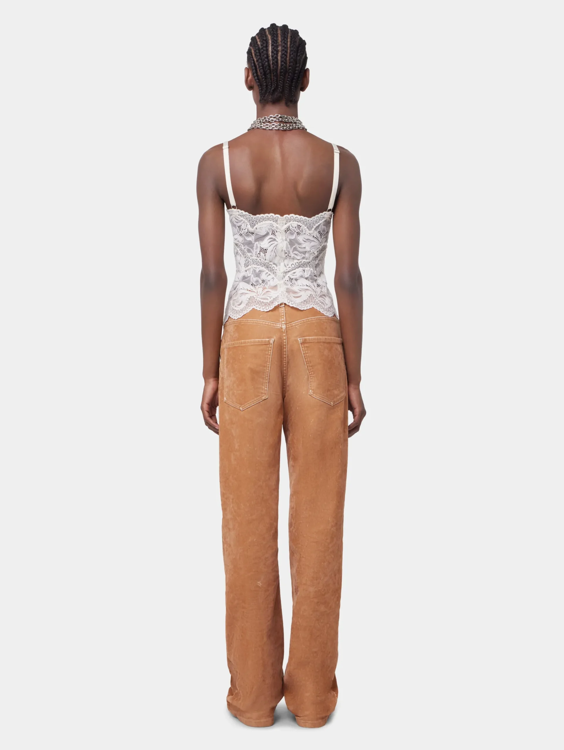 IVORY TANK TOP IN LACE | Rabanne Cheap
