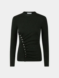 Khaki drapé pression top | Rabanne New