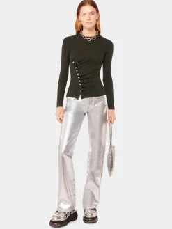 Khaki drapé pression top | Rabanne New