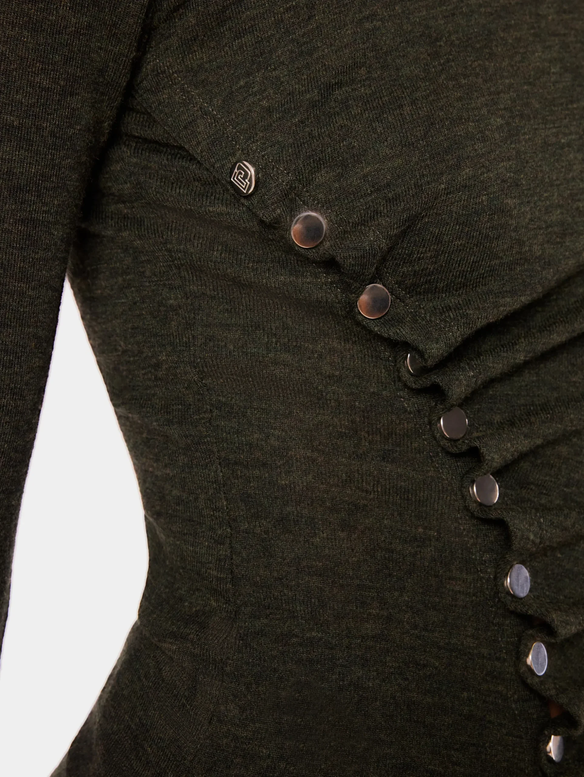 Khaki drapé pression top | Rabanne New