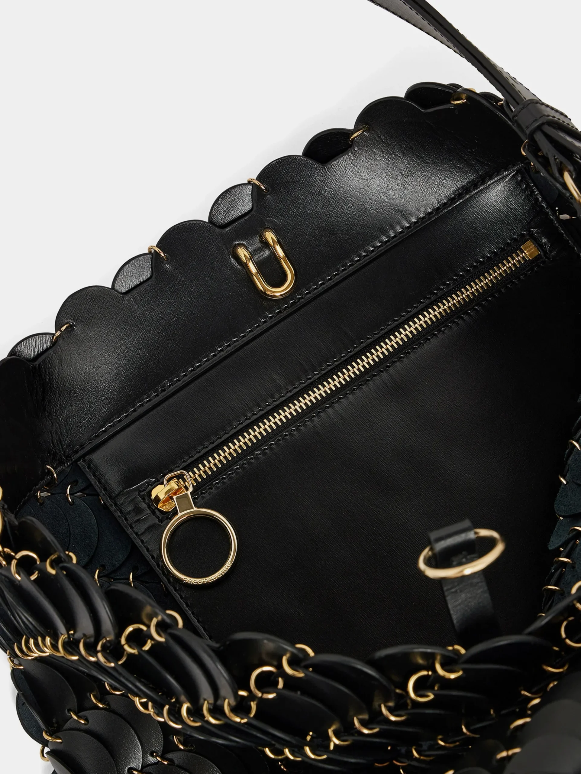 Large Black bucket Paco bag in leather | Rabanne Cheap