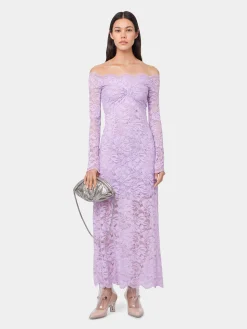 LAVENDER LONG DRESS IN LACE | Rabanne Cheap