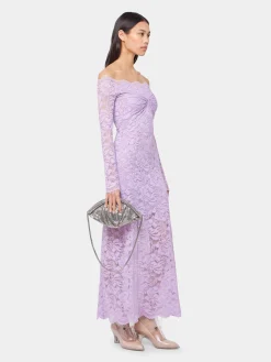 LAVENDER LONG DRESS IN LACE | Rabanne Cheap