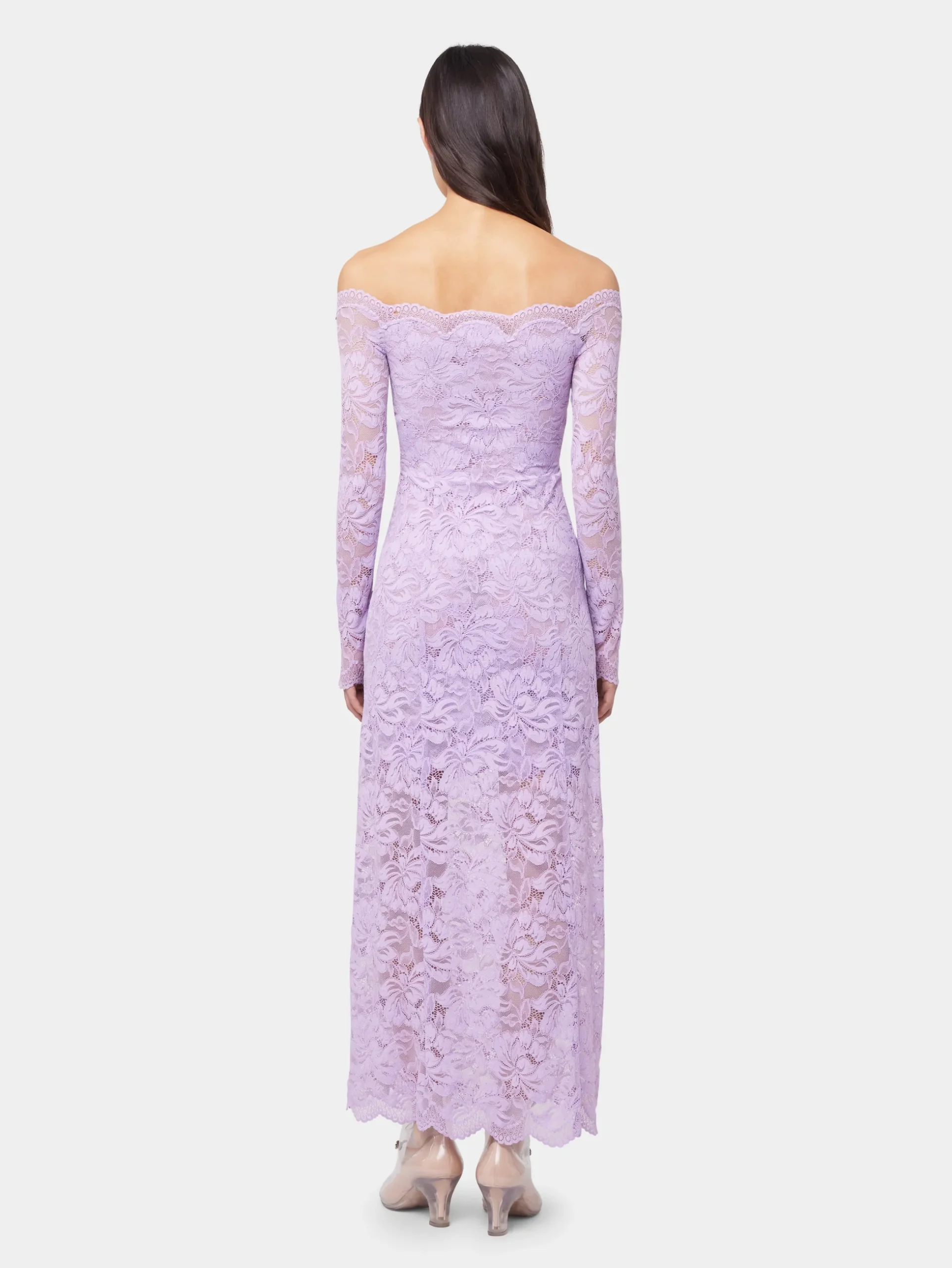 LAVENDER LONG DRESS IN LACE | Rabanne Cheap