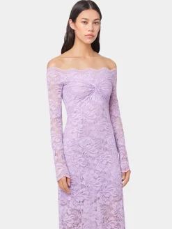 LAVENDER LONG DRESS IN LACE | Rabanne Cheap