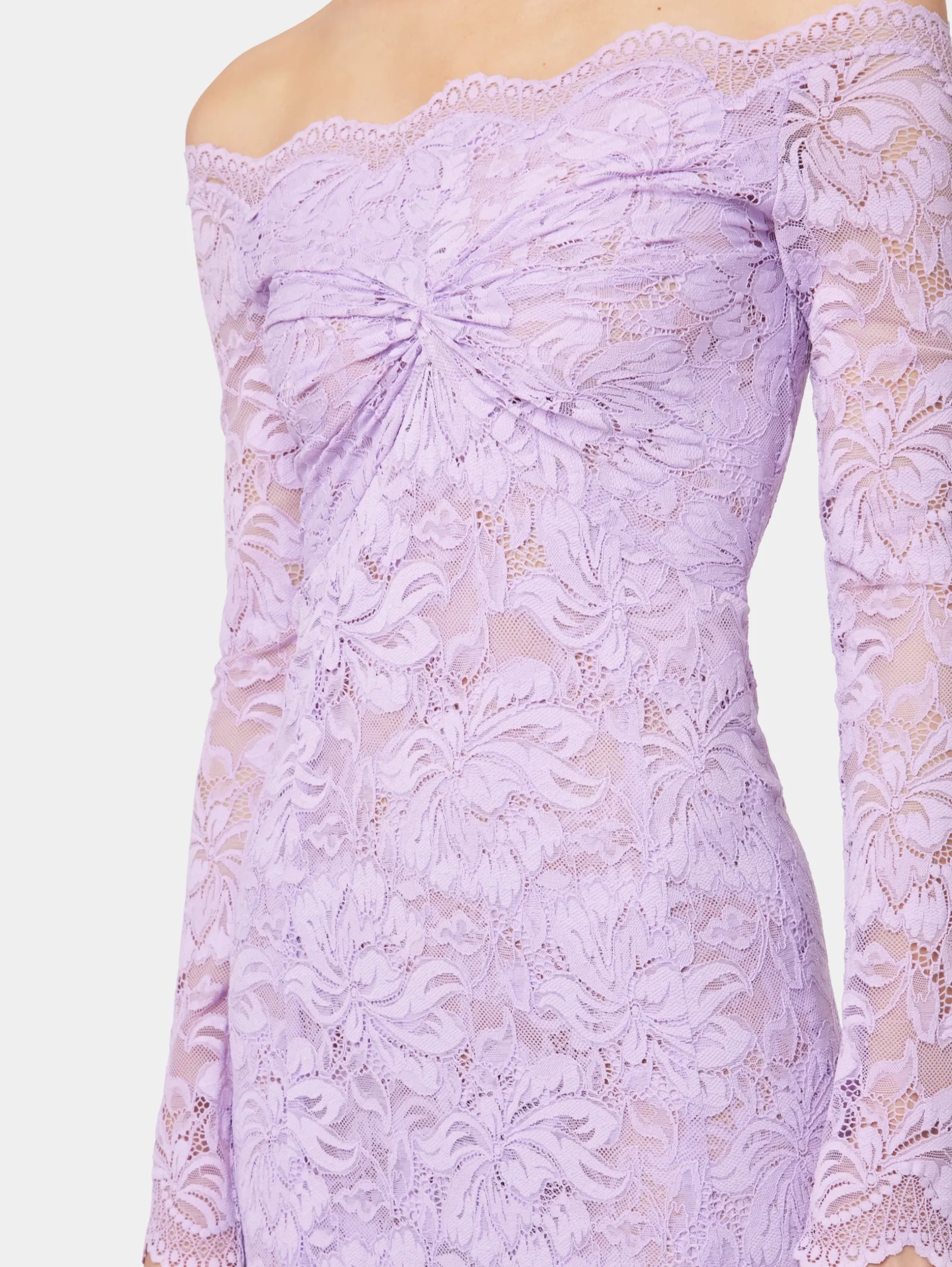 LAVENDER LONG DRESS IN LACE | Rabanne Cheap