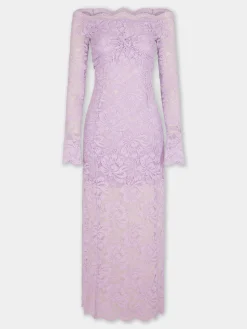 LAVENDER LONG DRESS IN LACE | Rabanne Cheap