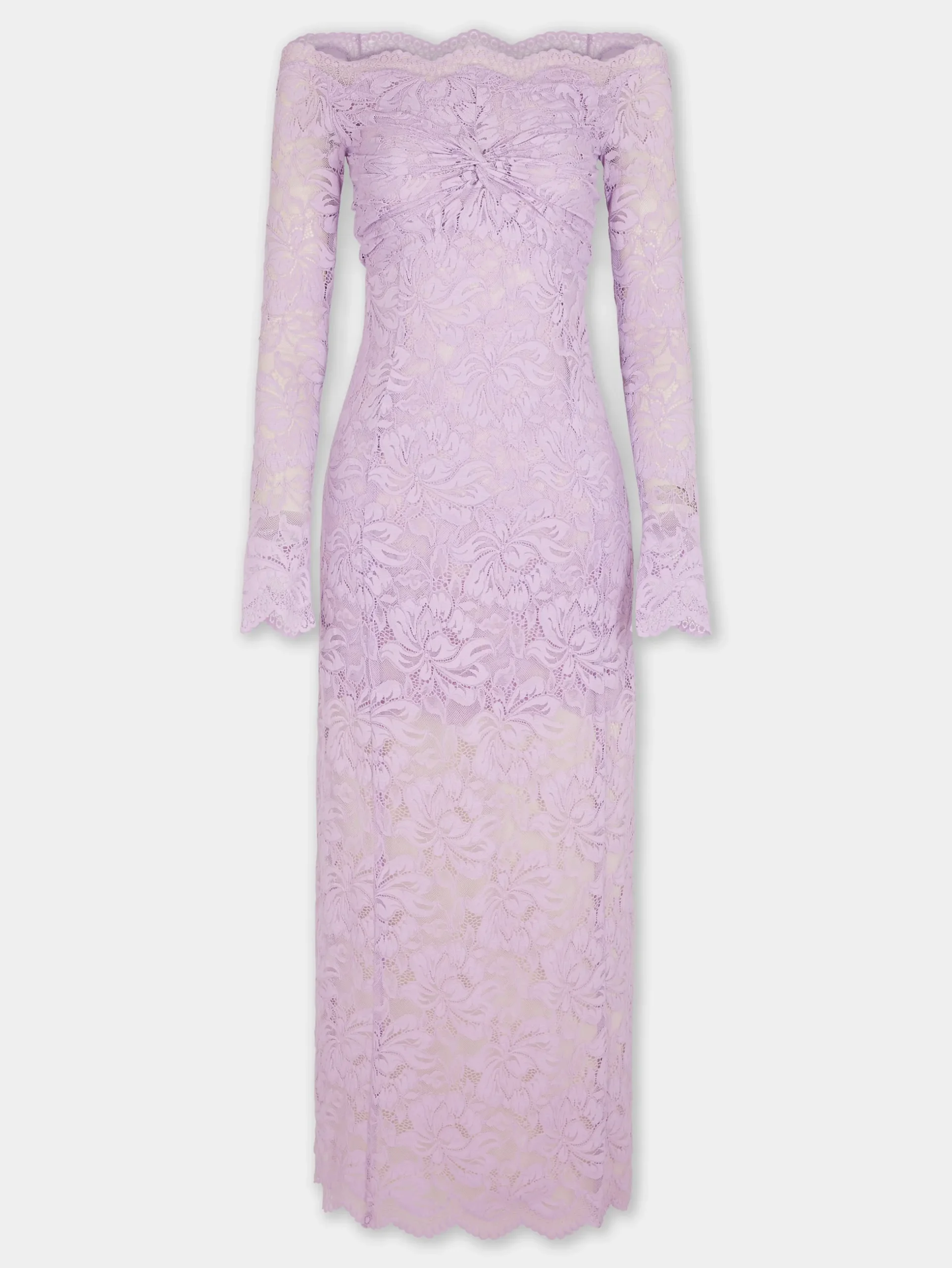 LAVENDER LONG DRESS IN LACE | Rabanne Cheap