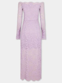 LAVENDER LONG DRESS IN LACE | Rabanne Cheap