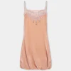 LIGHT PINK SHORT DRESS IN VELVET | Rabanne Outlet