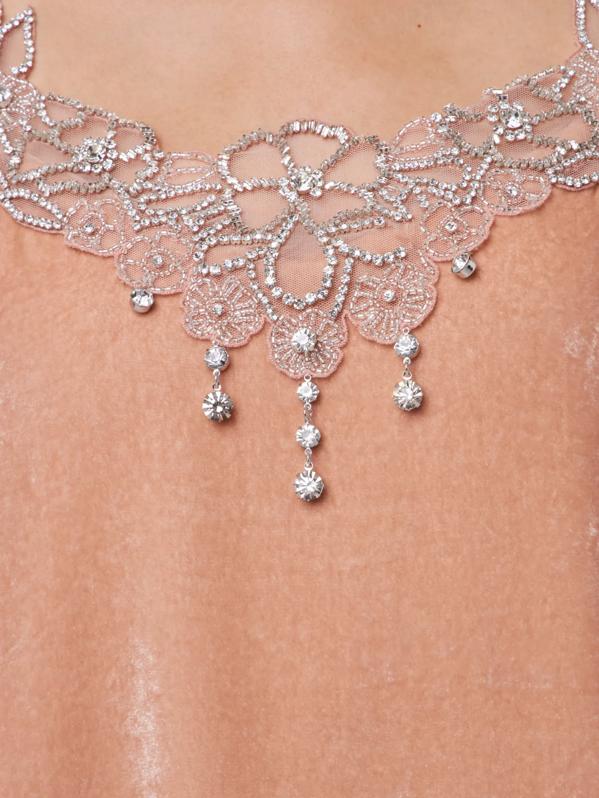 LIGHT PINK SHORT DRESS IN VELVET | Rabanne Outlet