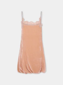 LIGHT PINK SHORT DRESS IN VELVET | Rabanne Outlet