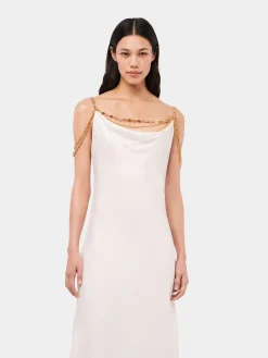 Light white dress embellished with 