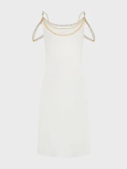 Light white dress embellished with 