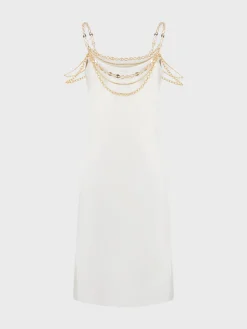 Light white dress embellished with 