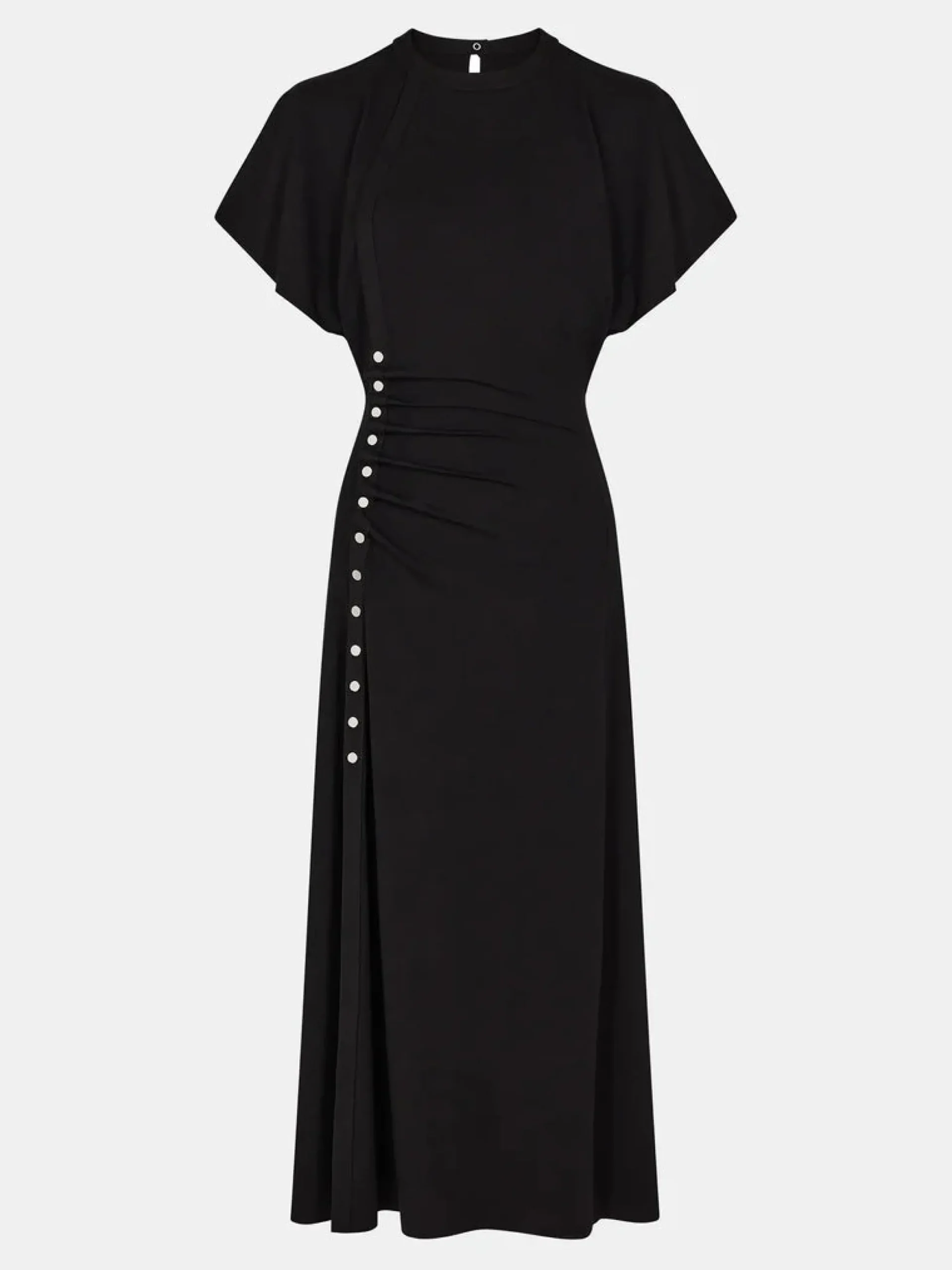 Long black drapé pression dress | Rabanne Outlet
